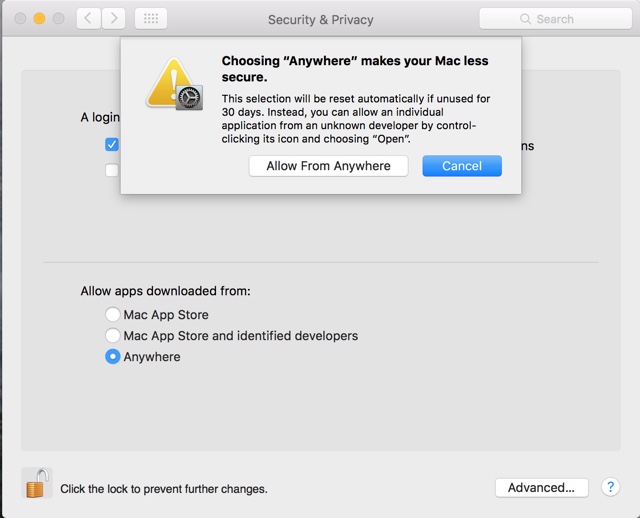 Allow Apps From Unidentified Developers Mac Anywhere Not Working